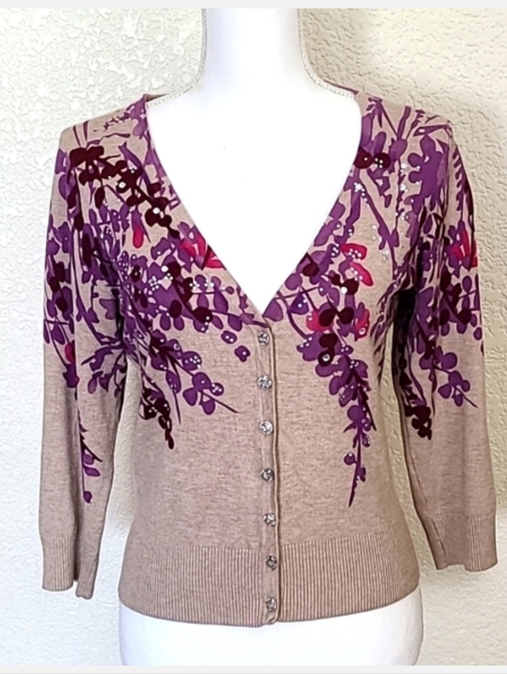 INC Beautiful Cardigan with Rhinestone details